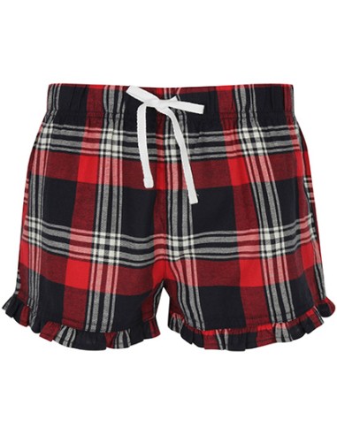 SFC-SK082-Womens Tartan Frill Lounge Shorts